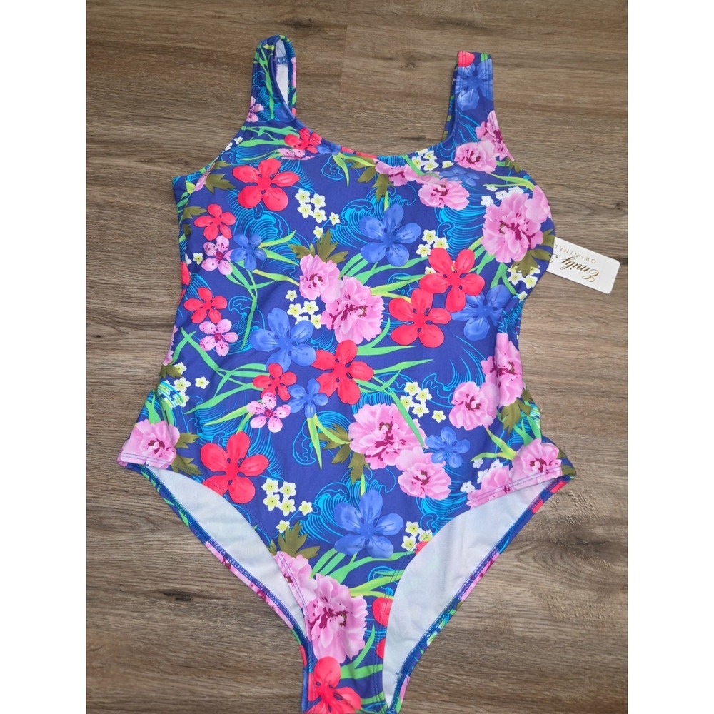 NWT Emily B Originals size L Swim One Piece Swimsuit Padded Floral 1-Piece